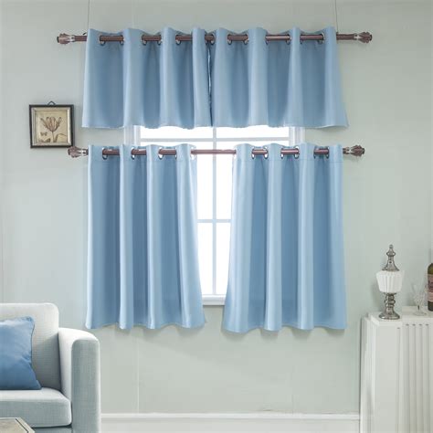Arrives by Sat, Feb 24 Buy Curtainking Blackout Kitchen Curtains 34x24 inch Solid Curtains Rod Pocket Short Window Curtains for Bathroom Light Grayish White ...